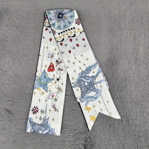 Accessories - New Tarot Cards Silk Skinny Scarf Twilly 'Star'
